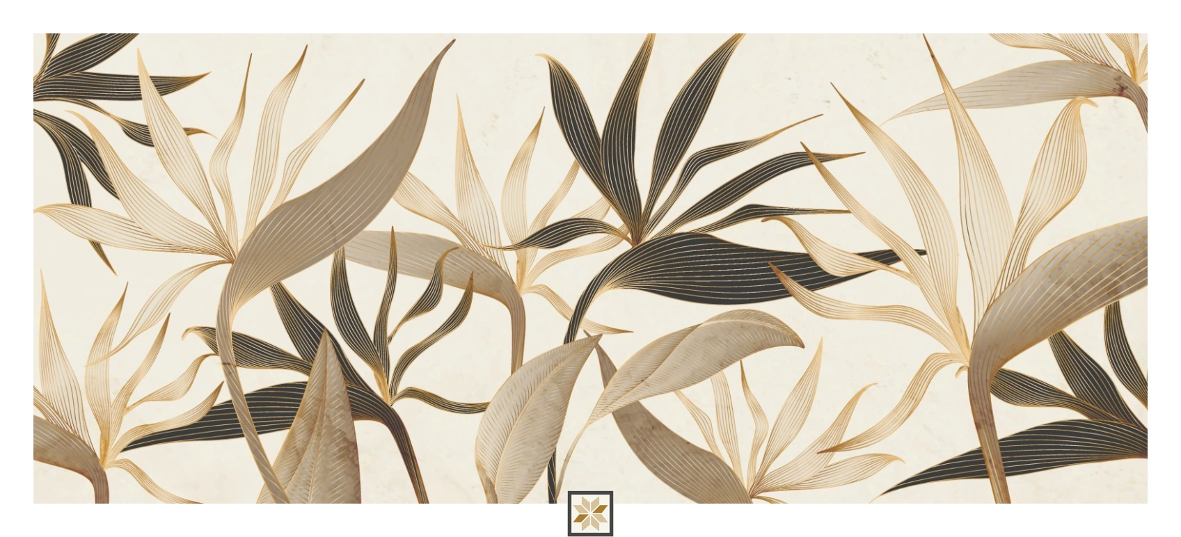 White Tropical Non Woven Leafy Hues Botanical Wall Art Wallpaper ( inches width) : WP-26759-C