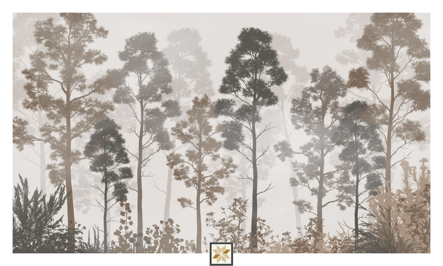 Grey Tropical Non Woven Nature Art Wallpaper ( inches width) : WP-26769-C