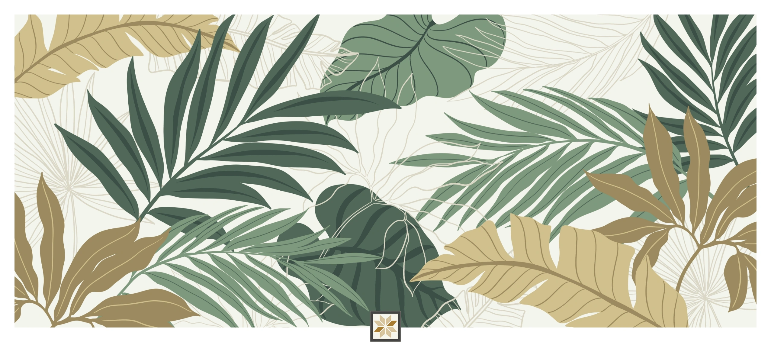 White Tropical Canvas Nature Art Wallpaper ( inches width) : WP-26789-B