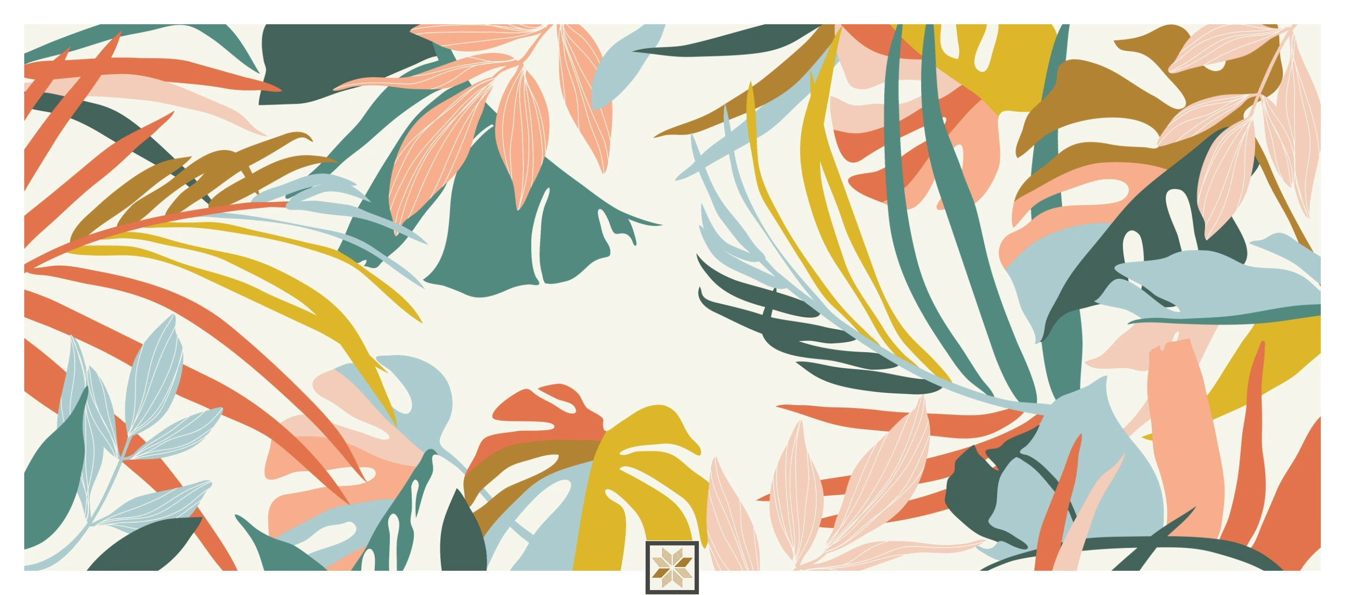 White Tropical Non Woven Serenity Art Wallpaper ( inches width) : WP-26811-C