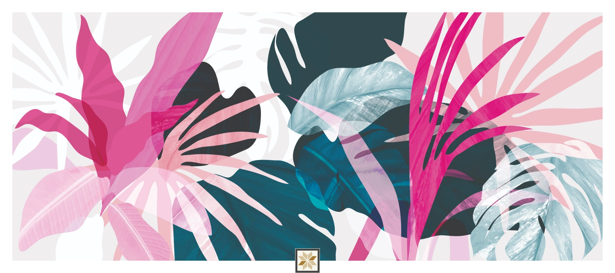 White Tropical Non Woven Nature Art Wallpaper ( inches width) : WP-26866-C