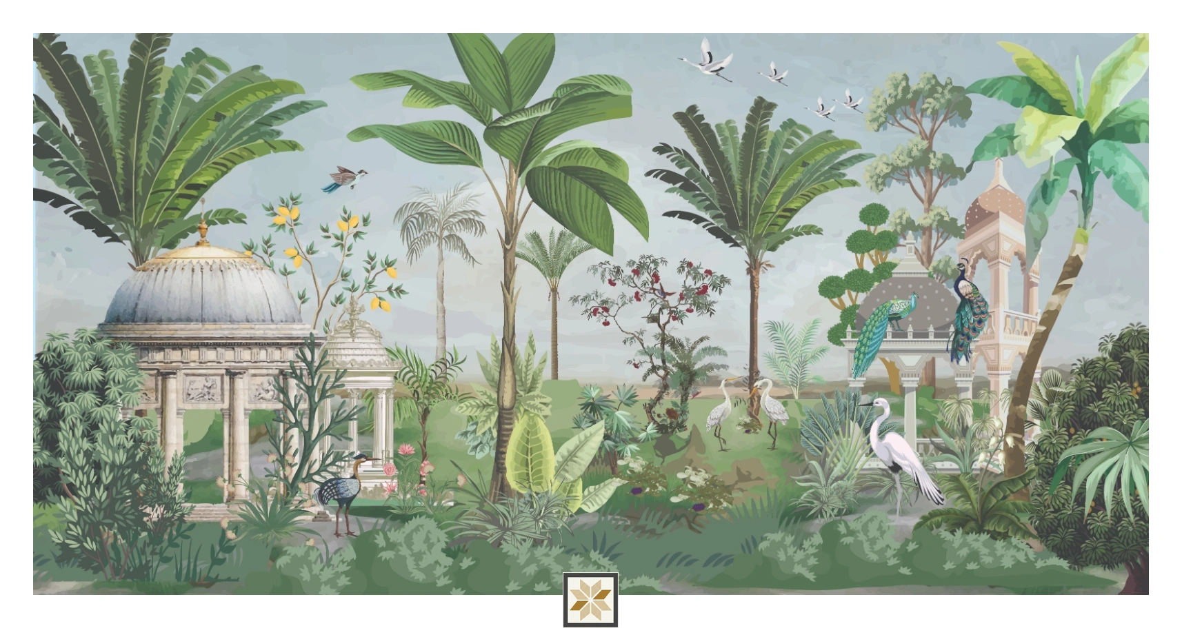 Green Tropical Canvas Artistic Charm Wallpaper ( inches width) : WP-26871-B