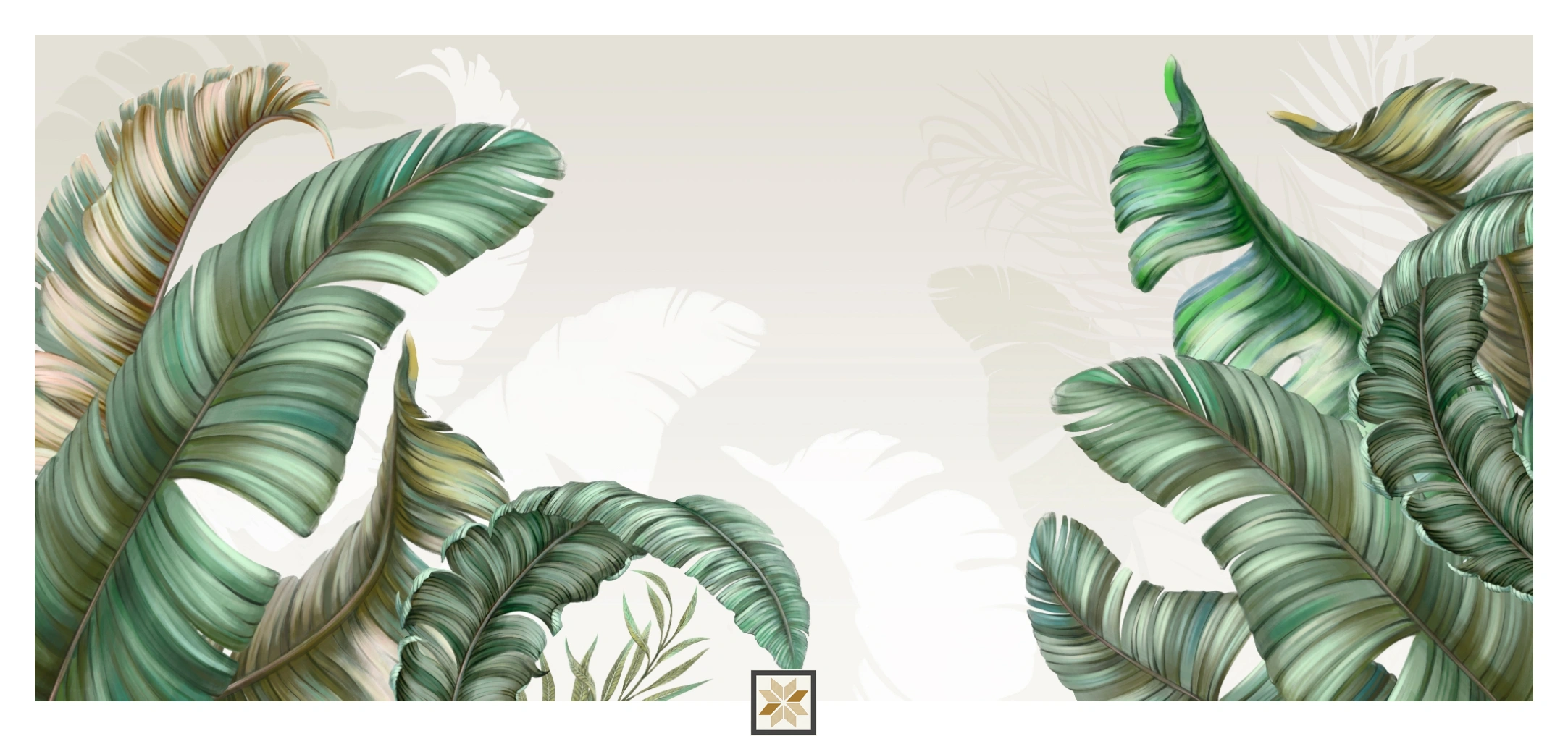 Grey Tropical Non Woven Nature Art Wallpaper ( inches width) : WP-26873-C