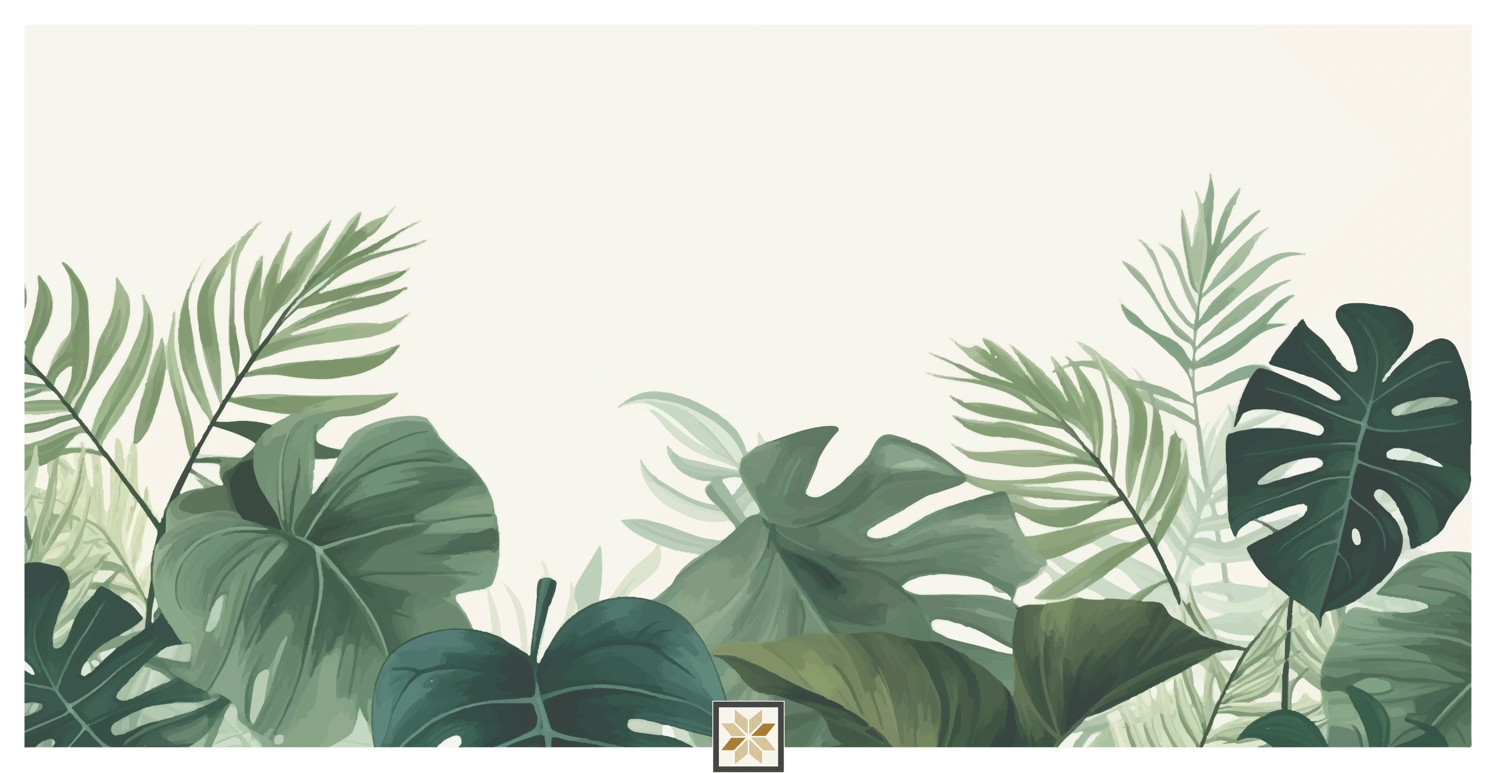 Green Tropical Non Woven Nature Art Wallpaper ( inches width) : WP-26877-C