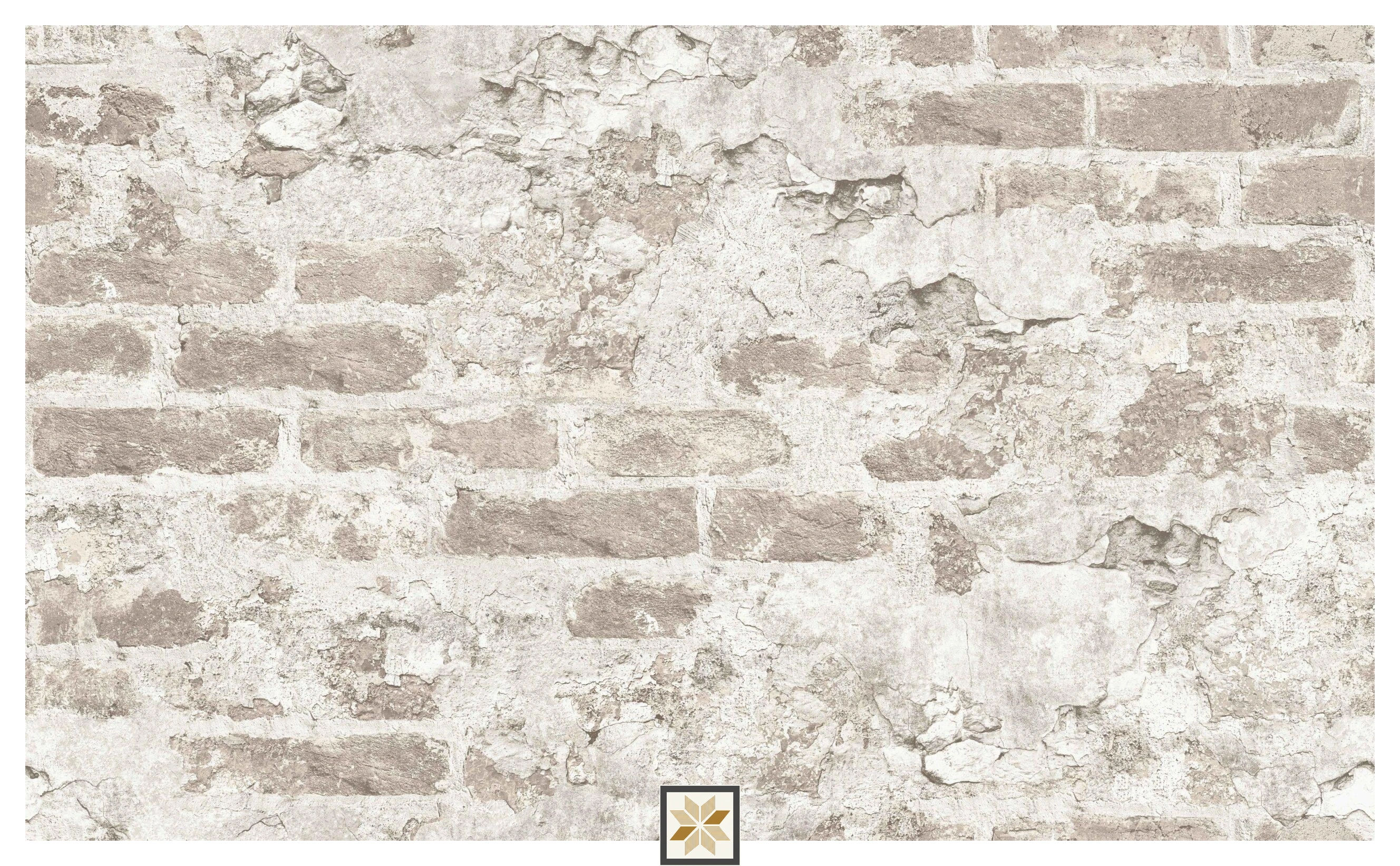 Cream Brickwork Wallpaper (1066.8 inches width) : WP-27117-B