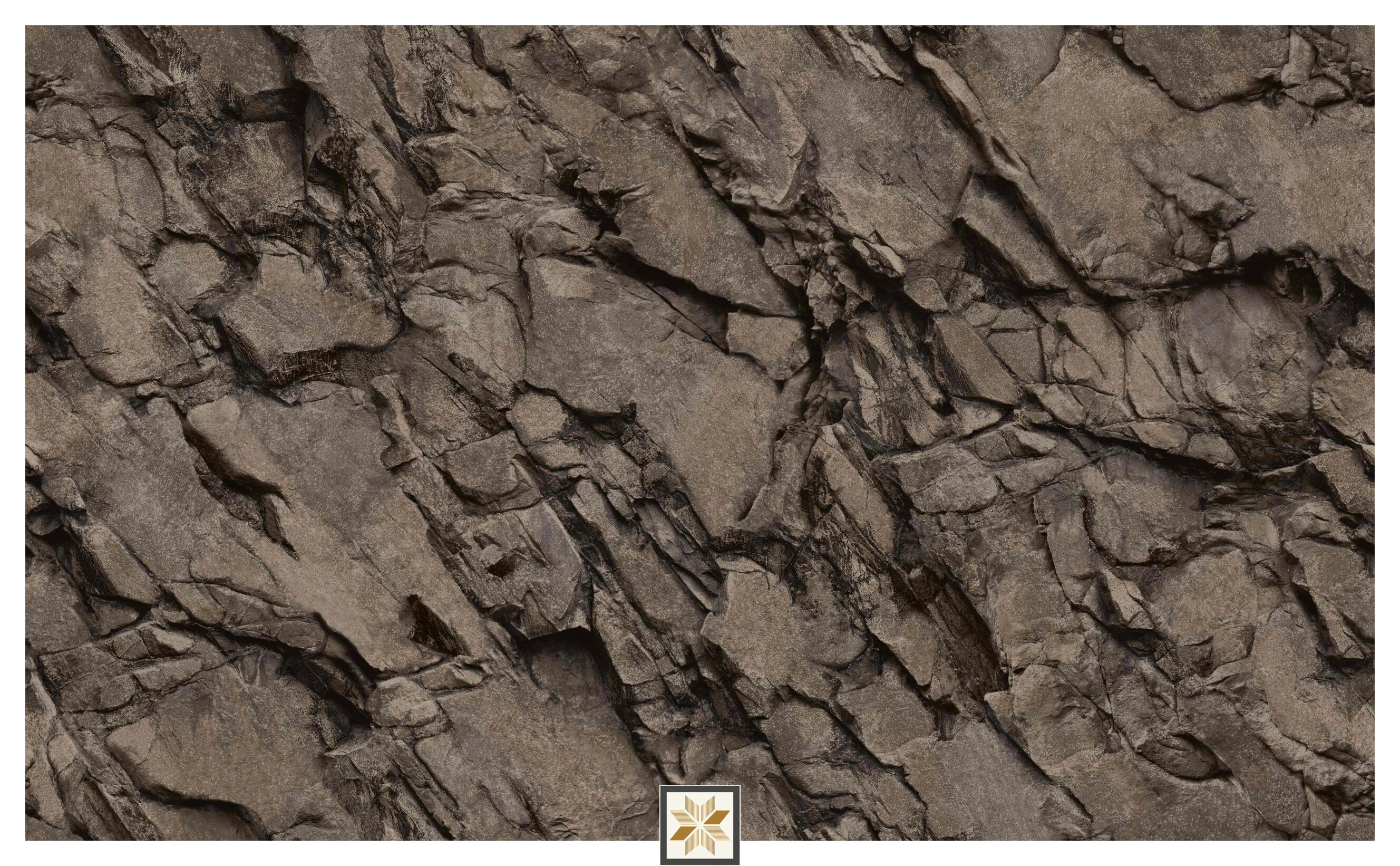 Black Natural Stone Wallpaper (1066.8 inches width) : WP-27130-C