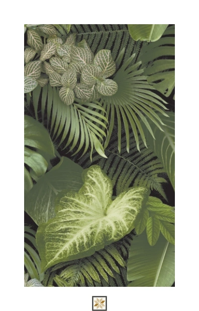 Green Flower Wallpaper (1066.8 inches width) : WP-27204-D