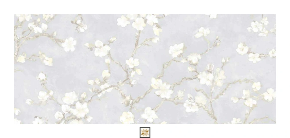 Grey Flower Wallpaper (1066.8 inches width) : WP-27680-E