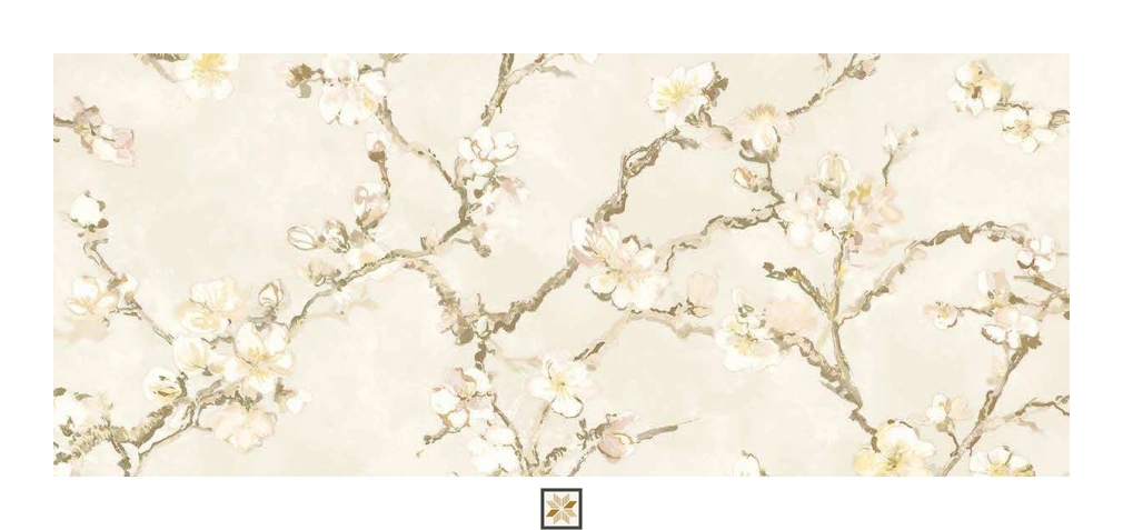 Cream Flower Wallpaper (1066.8 inches width) : WP-27680-D