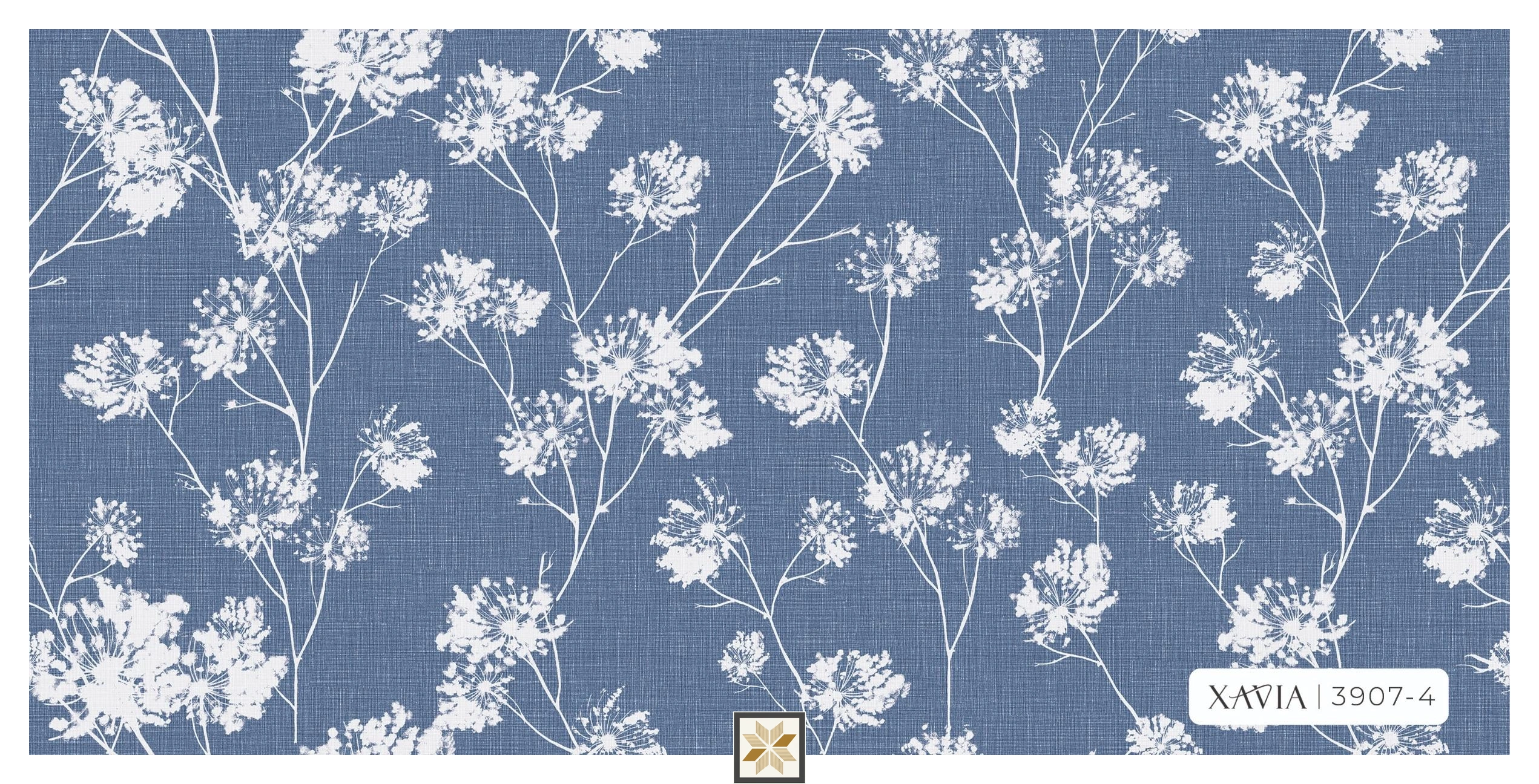Blue Flower Wallpaper (1066.8 inches width) : WP-27849-C