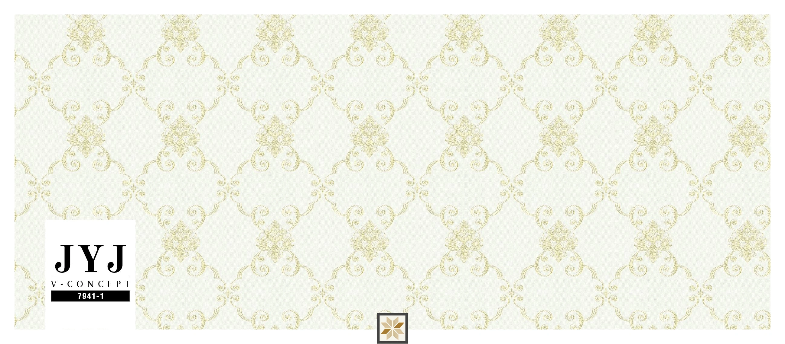 Cream Pattern Wallpaper (1066.8 inches width) : WP-28019-B