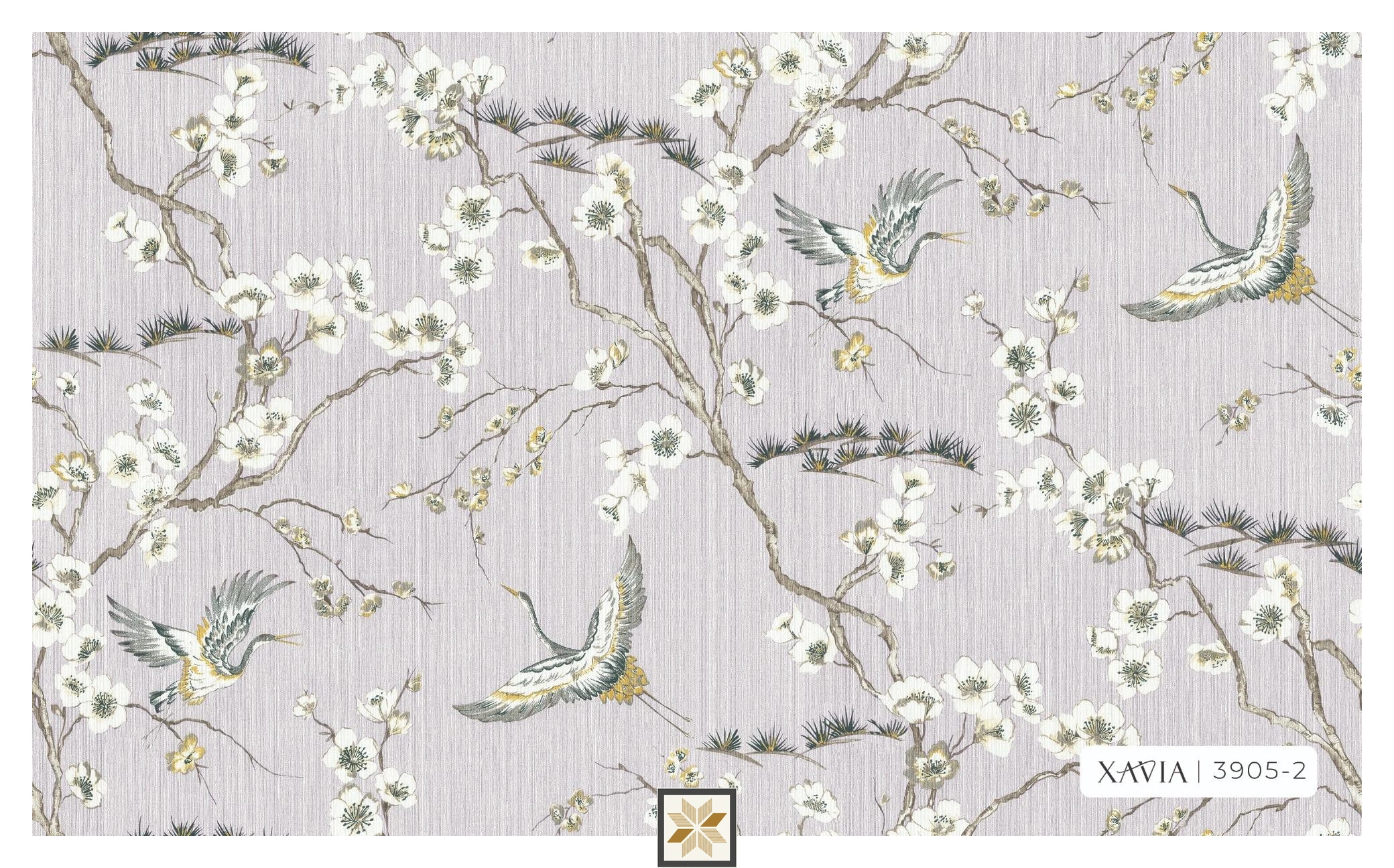 Beige Flower Wallpaper (1066.8 inches width) : WP-28149-B