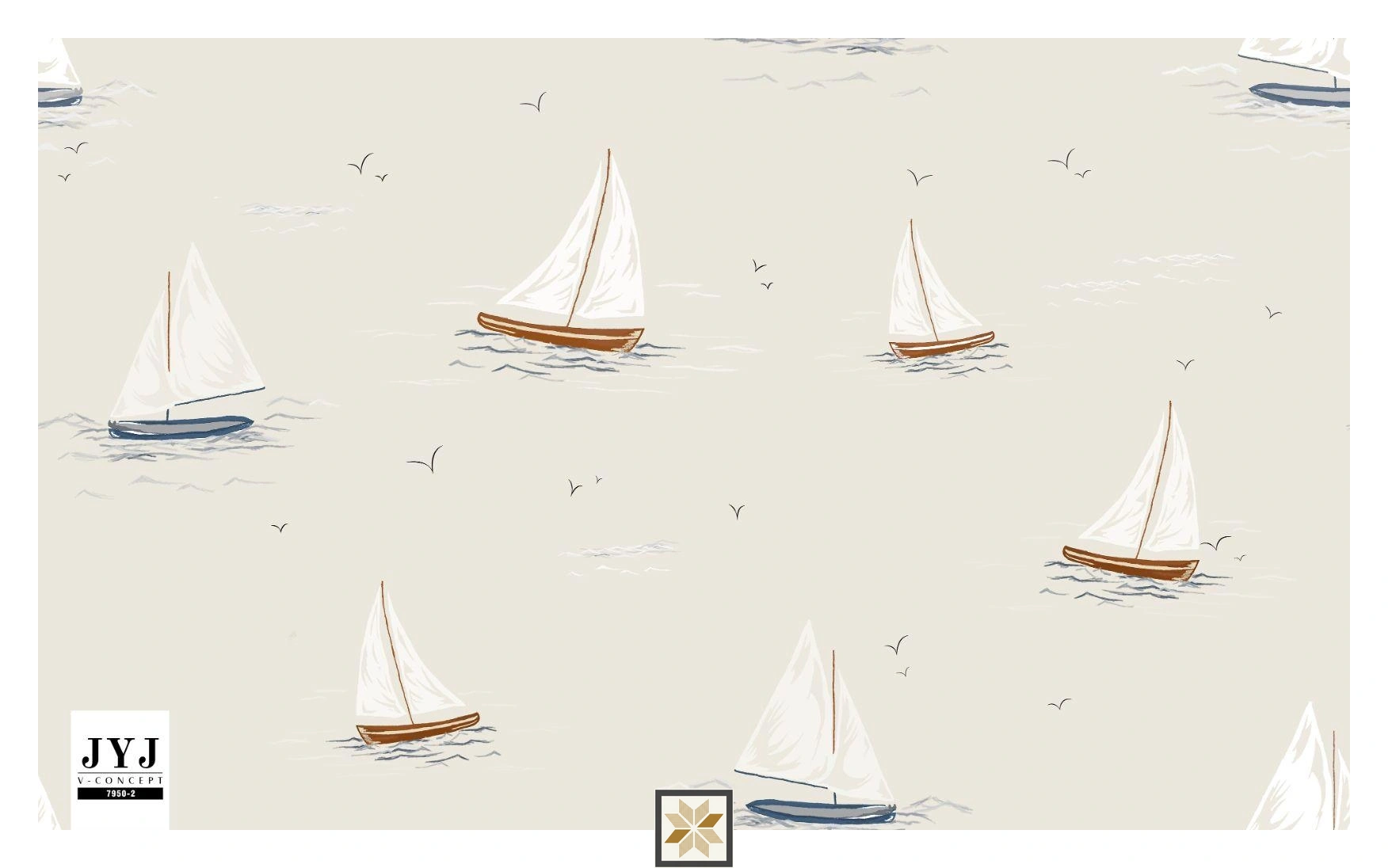 Cream Pattern Wallpaper (1066.8 inches width) : WP-28095-C