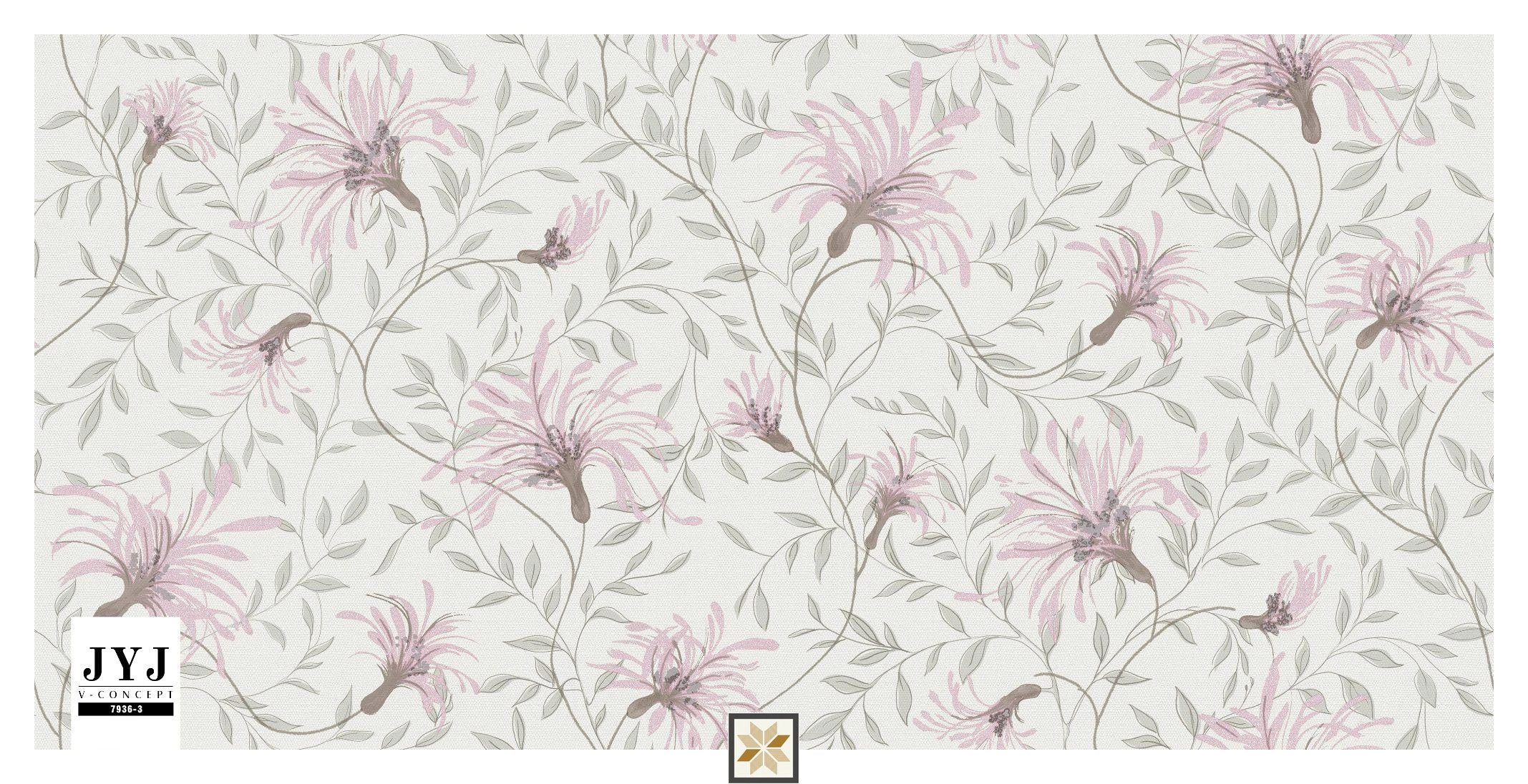 Cream Flower Wallpaper (1066.8 inches width) : WP-28125-C
