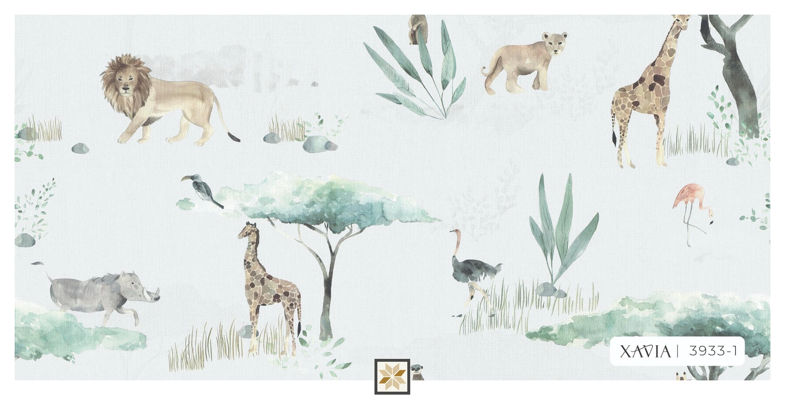 Green Wildlife Wallpaper (1066.8 inches width) : WP-28139-B