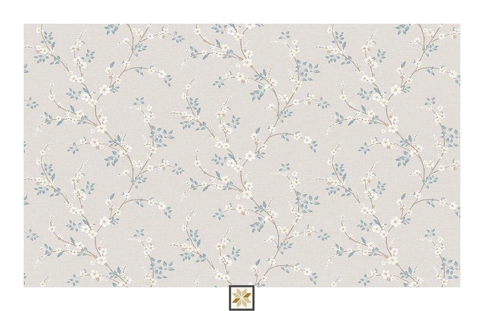Beige Flower Wallpaper (1066.8 inches width) : WP-28172-B