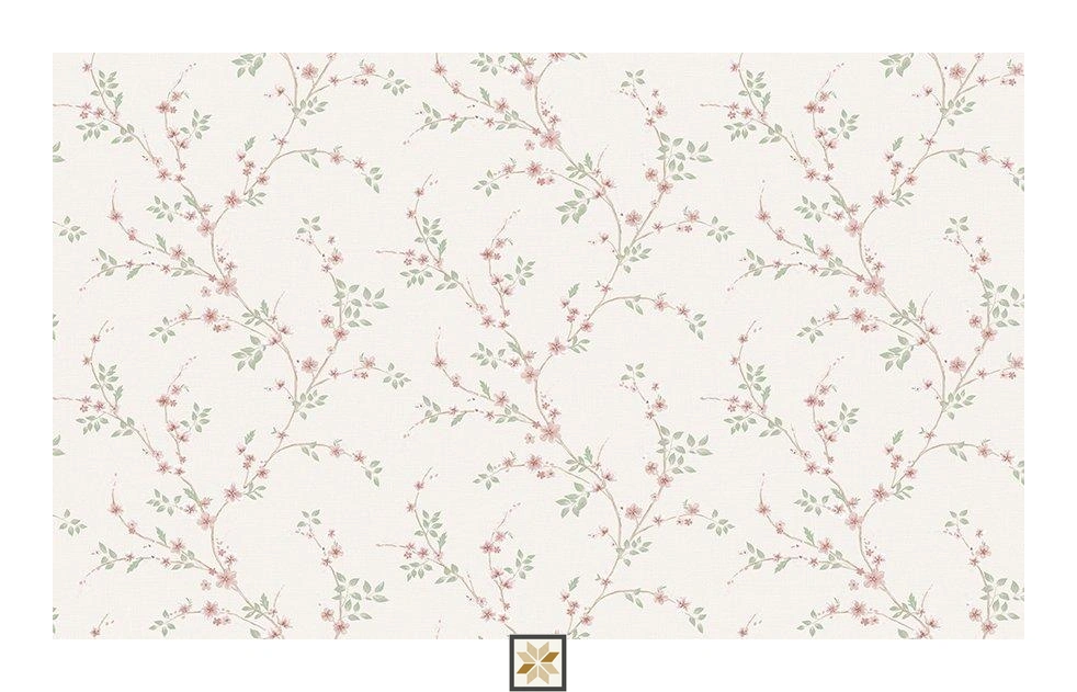 Cream Flower Wallpaper (1066.8 inches width) : WP-28172-C