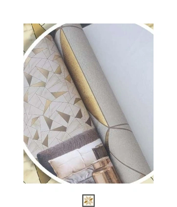 Gold Shapes Non Woven Enrich Wallpaper (533.4 inches width) : WP-28306