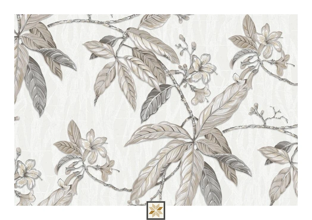 Grey Flower Wallpaper (1066.8 inches width) : WP-28494-D
