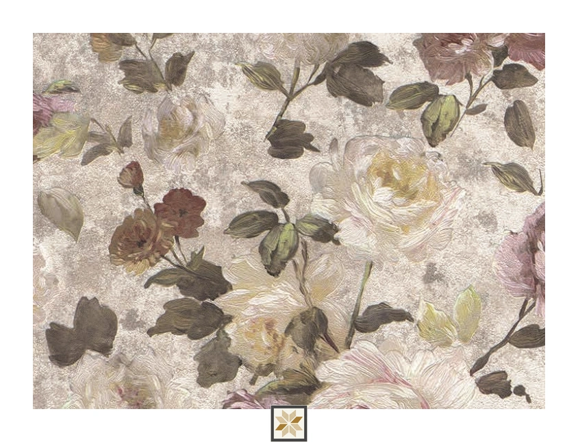 Cream Flower Wallpaper (1066.8 inches width) : WP-28849-D