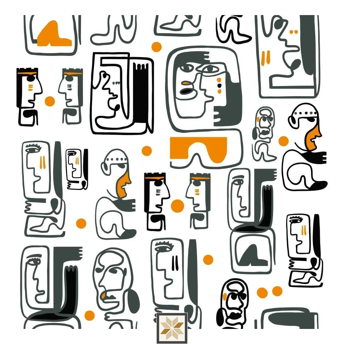 Multi Colour Abstract Wallpaper (52 inches width) : WP-30557-C