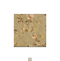 Brown Flower PVC(Vinyl) Wallpaper (529 inches width) : WP-33273-C