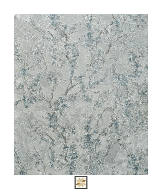 Grey Flower Wallpaper (530 inches width) : WP-29046-D