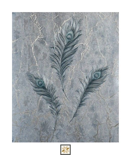 Grey Flower Wallpaper (530 inches width) : WP-29062-D