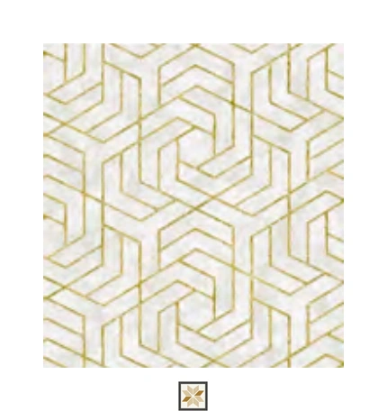 White Pattern Wallpaper (533.4 inches width) : WP-34982-F