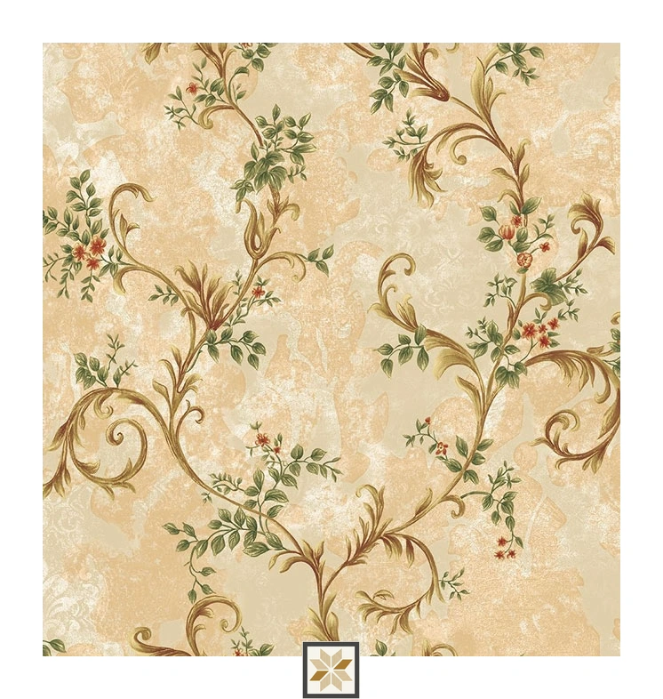 Beige Flower Wallpaper (530 inches width) : WP-29076