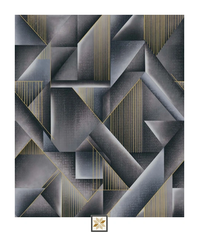 Grey Shapes PVC(Vinyl) Wallpaper (533.4 inches width) : WP-29169-E