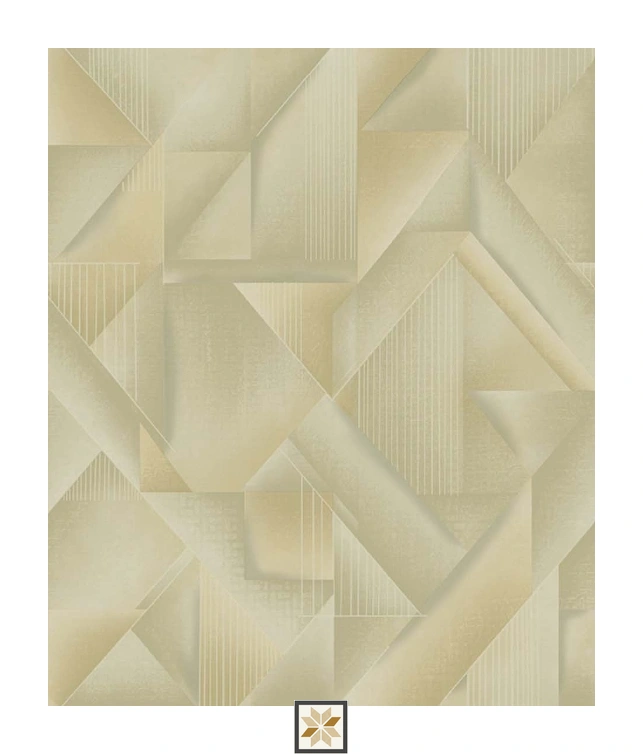 Beige Shapes PVC(Vinyl) Wallpaper (533.4 inches width) : WP-29169-B