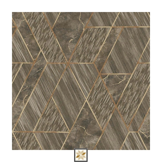 Brown Shapes PVC(Vinyl) Wallpaper (533.4 inches width) : WP-29195-D