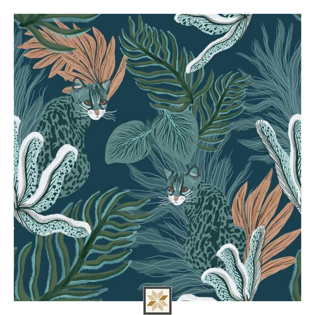 Multi Colour Wildlife Wallpaper (40 inches width) : WP-30778-B