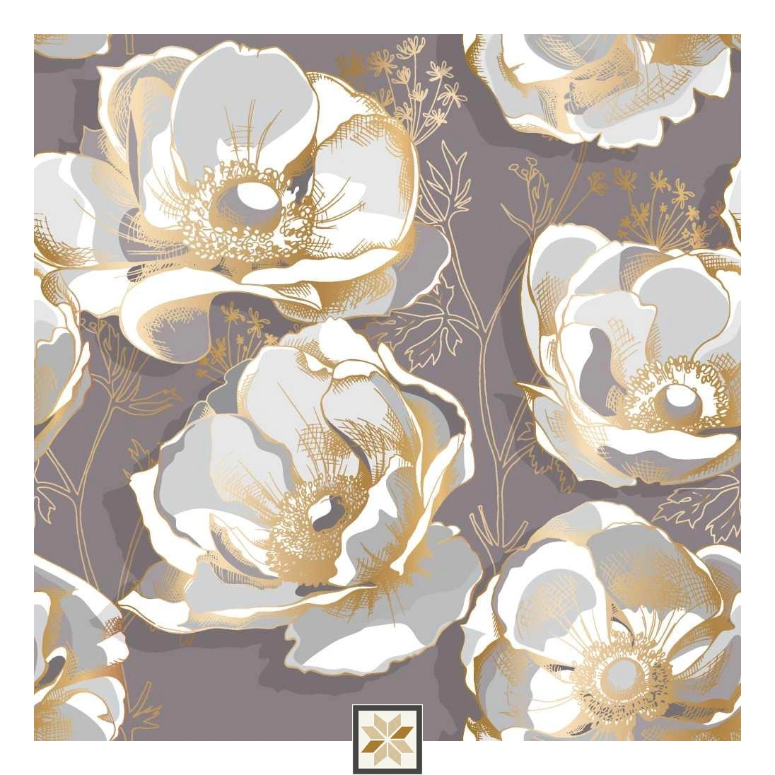 Multi Colour Flower Wallpaper (50 inches width) : WP-32602-D