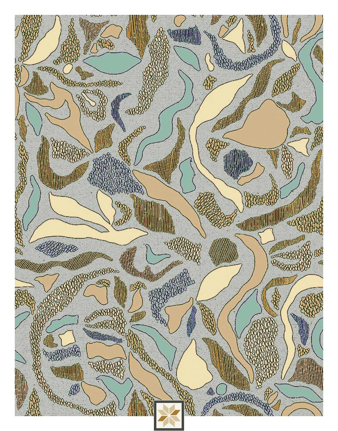 Multi Colour Abstract Wallpaper (50 inches width) : WP-33012-D