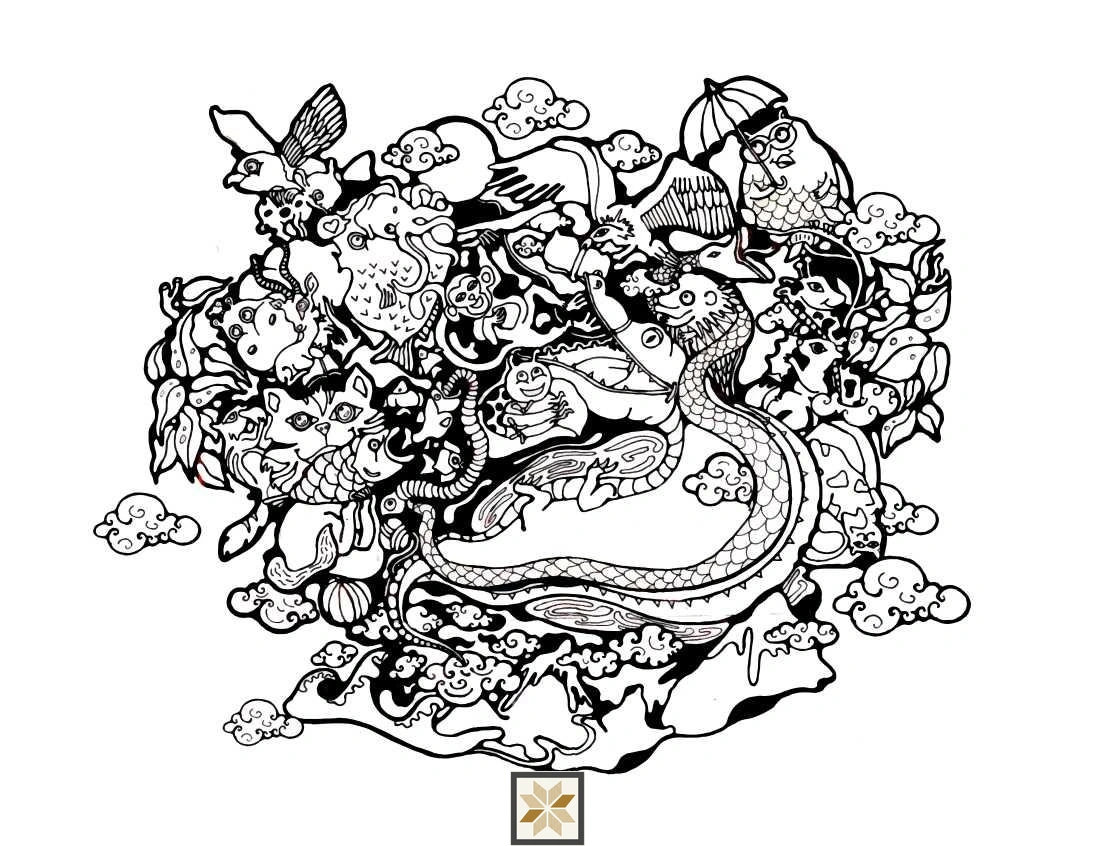 Multi Colour Abstract Wallpaper (50 inches width) : WP-30418-D