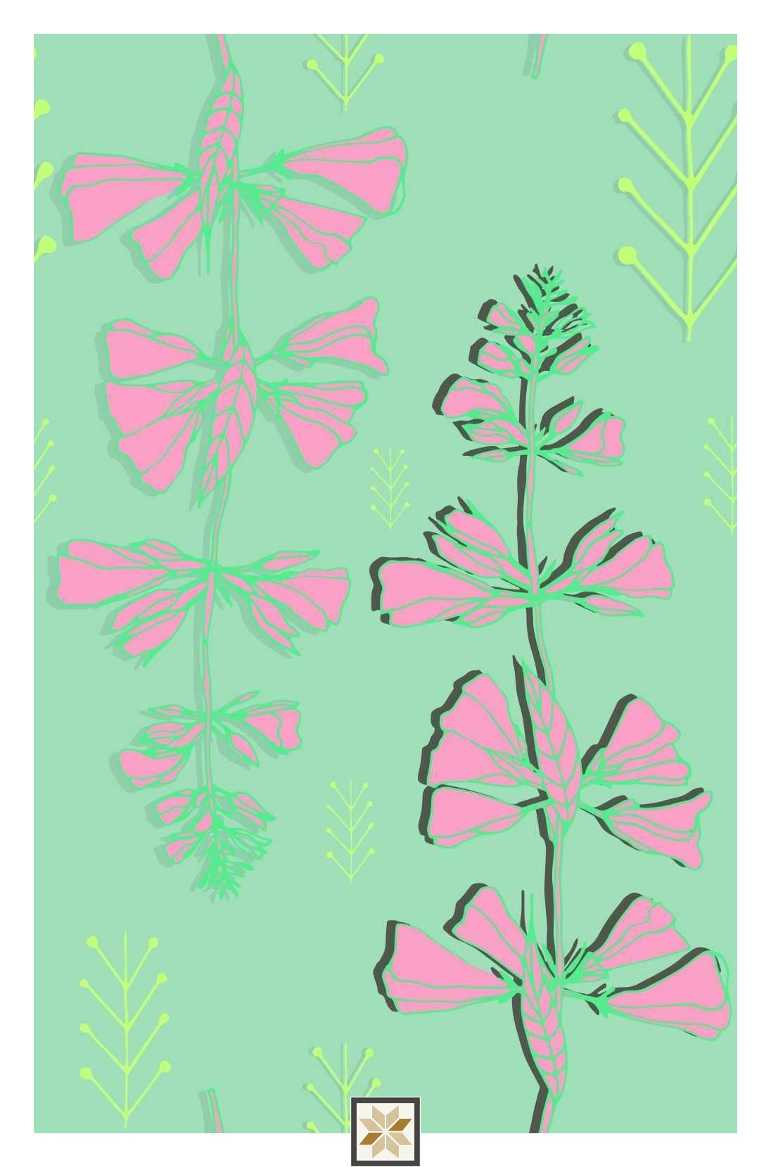 Multi Colour Flower Wallpaper (50 inches width) : WP-31354-D