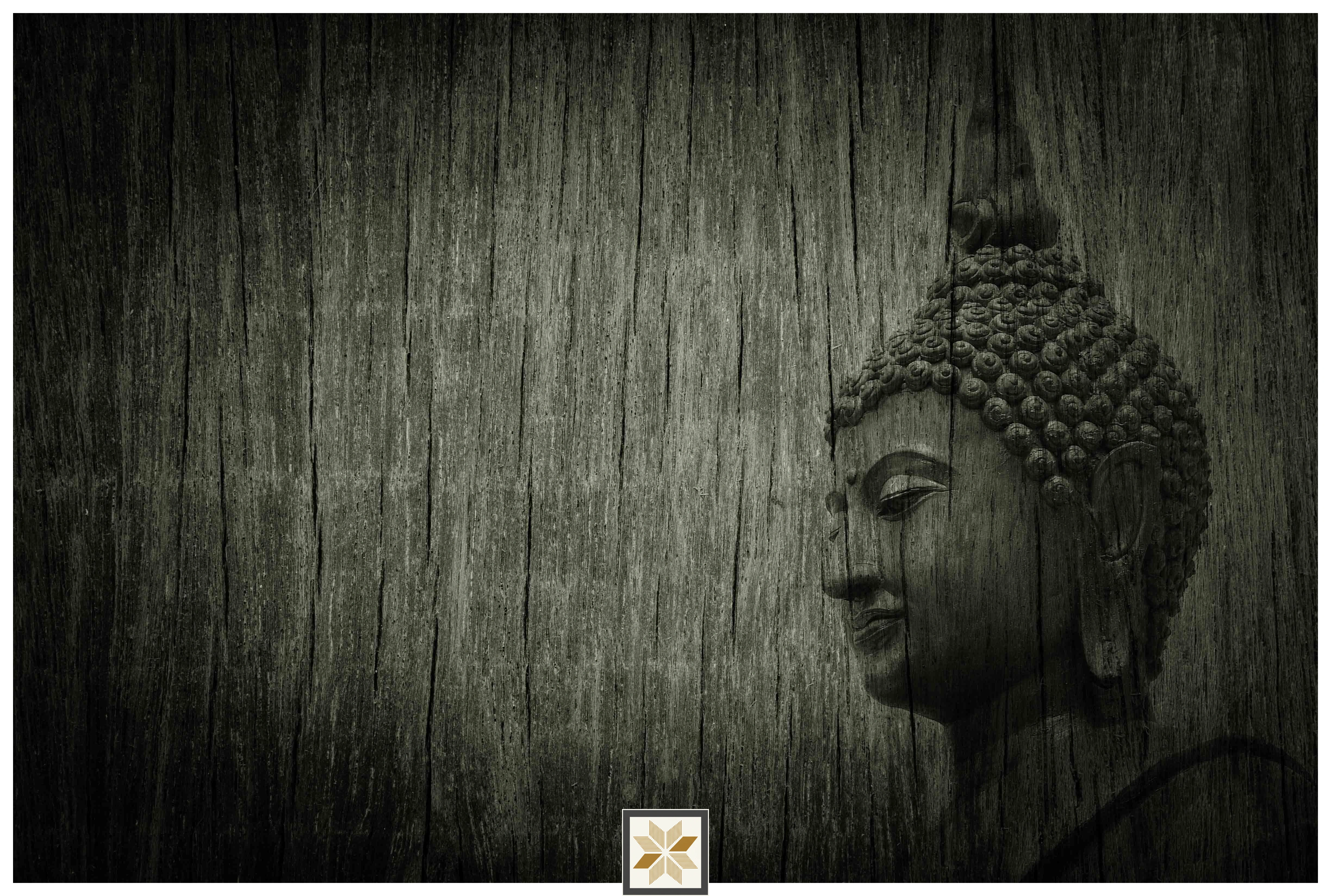 Grey Abstract Bhuddha Wallpaper (40 inches width) : WP-32039-B