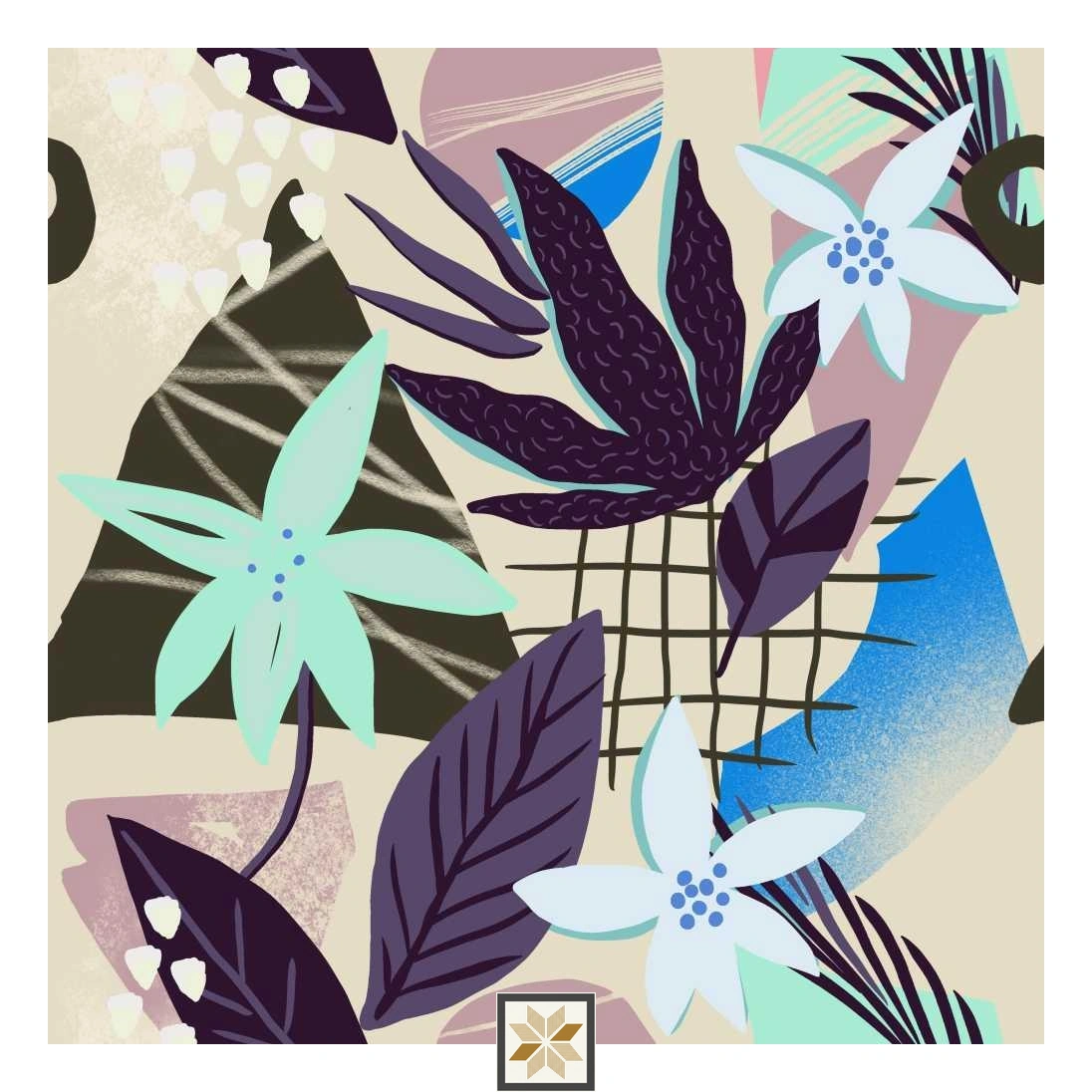 Multi Colour Flower Wallpaper (50 inches width) : WP-32815-D