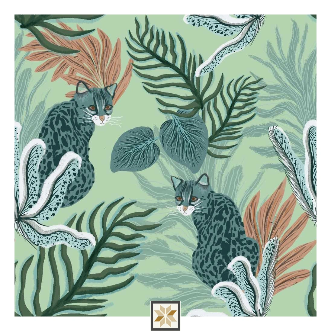 Multi Colour Wildlife Wallpaper (40 inches width) : WP-32743-B