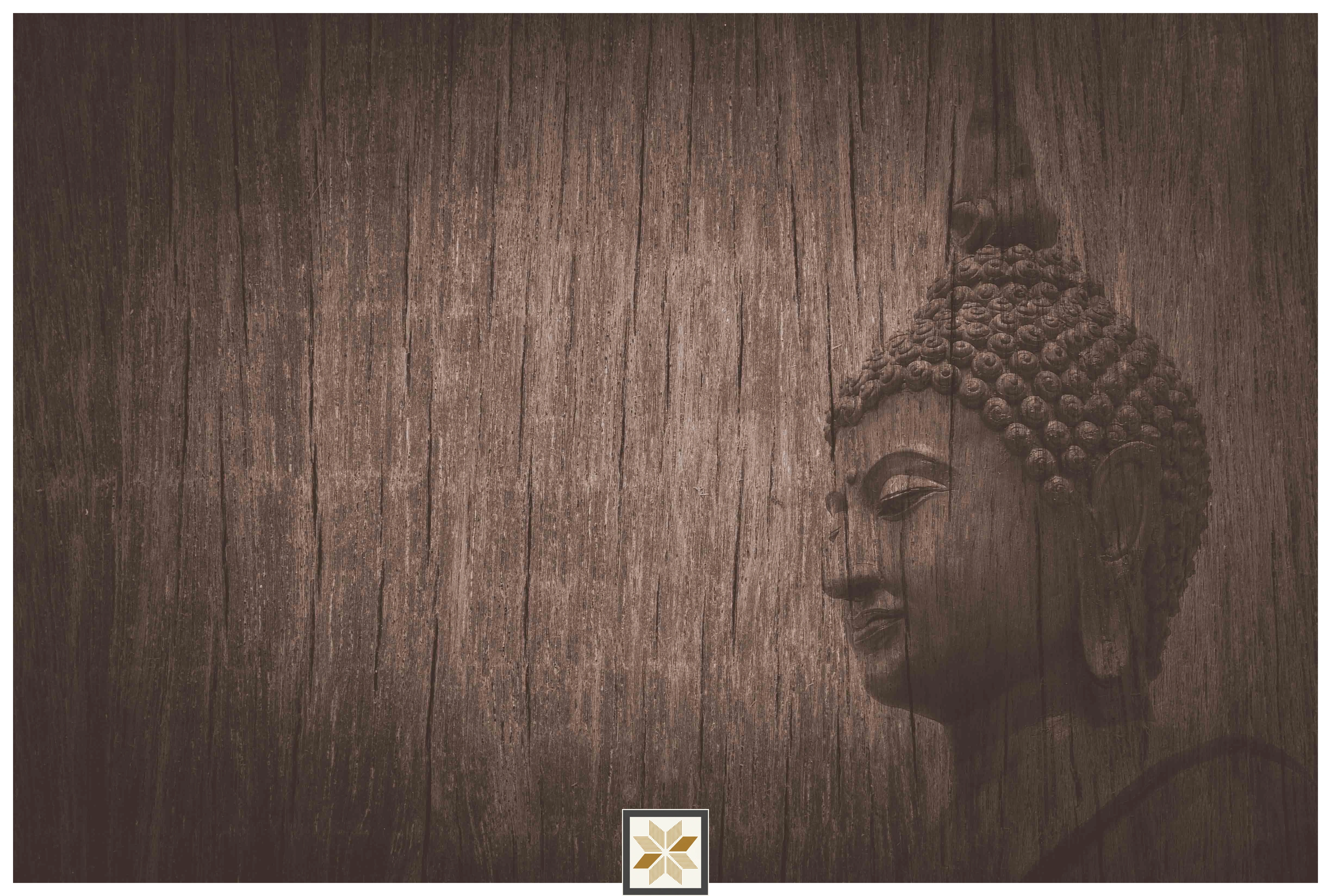 Brown Abstract Bhuddha Wallpaper (50 inches width) : WP-33247-D