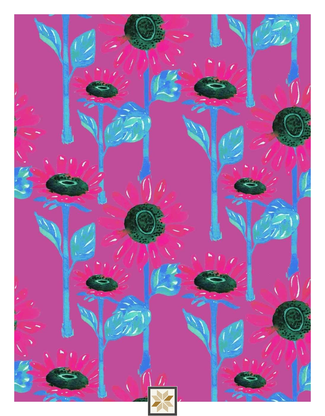 Multi Colour Flower Wallpaper (50 inches width) : WP-32955-D