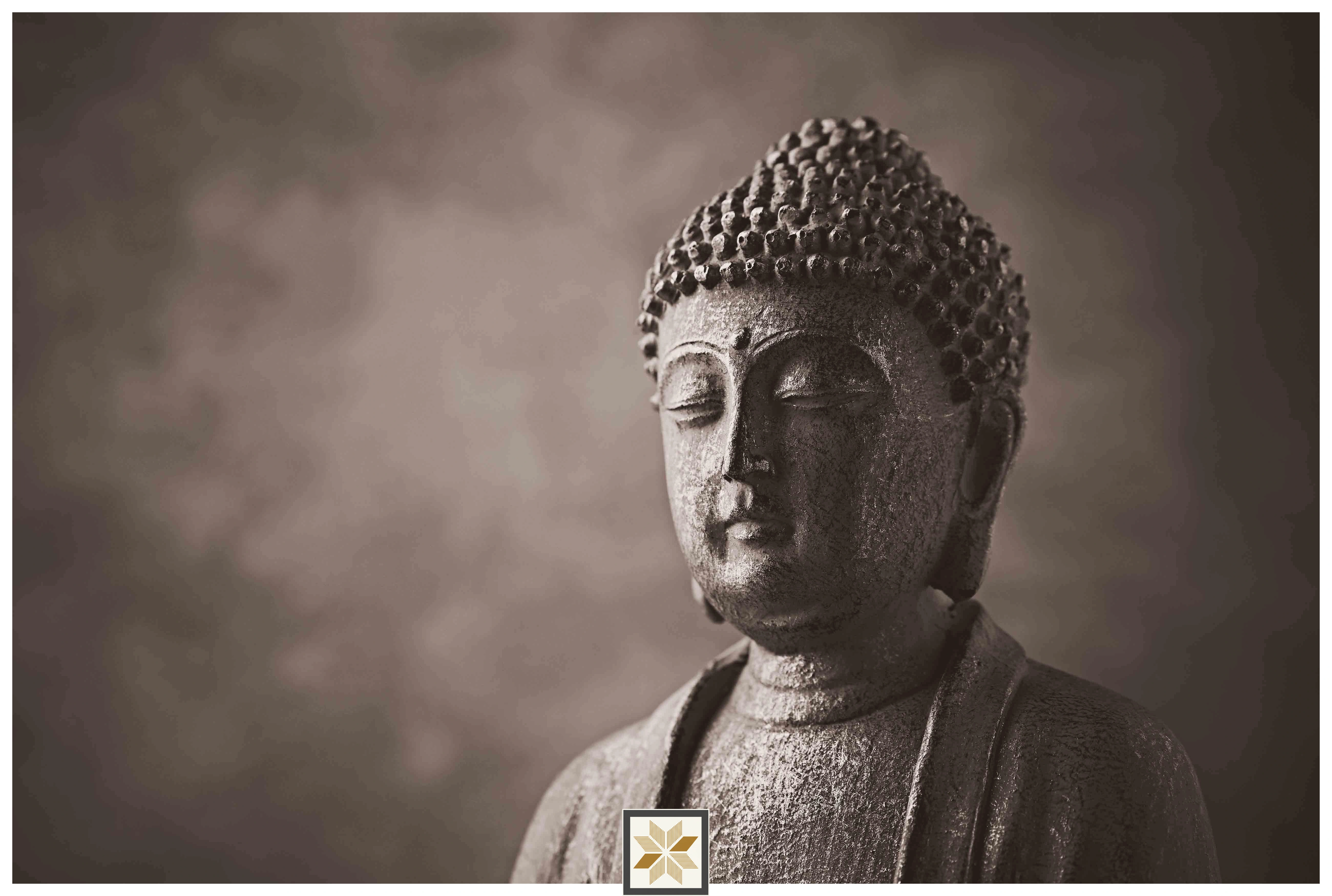 Beige Abstract Bhuddha Wallpaper (40 inches width) : WP-30870-B