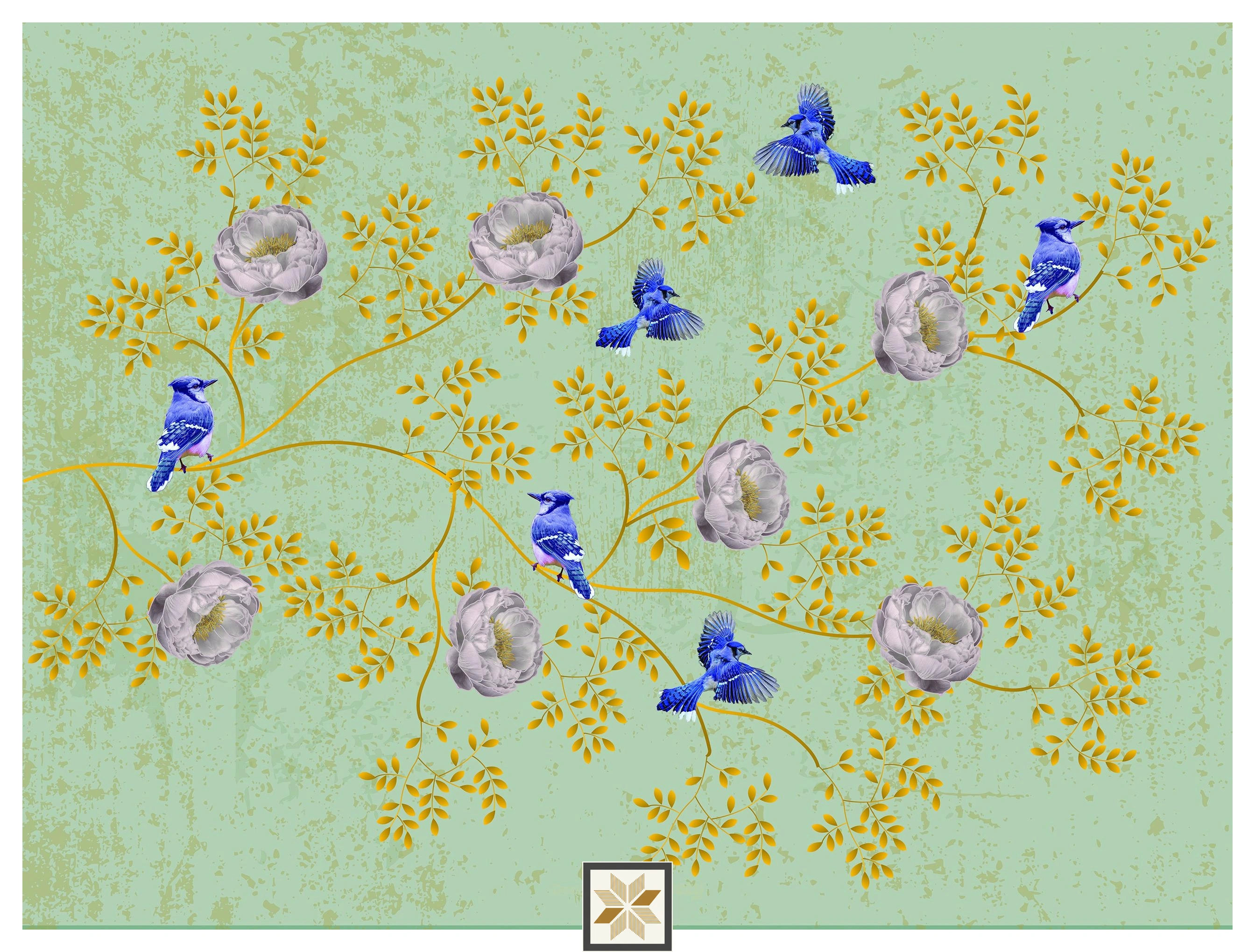 Multi Colour Nature Murals Wallpaper (40 inches width) : WP-32061-B