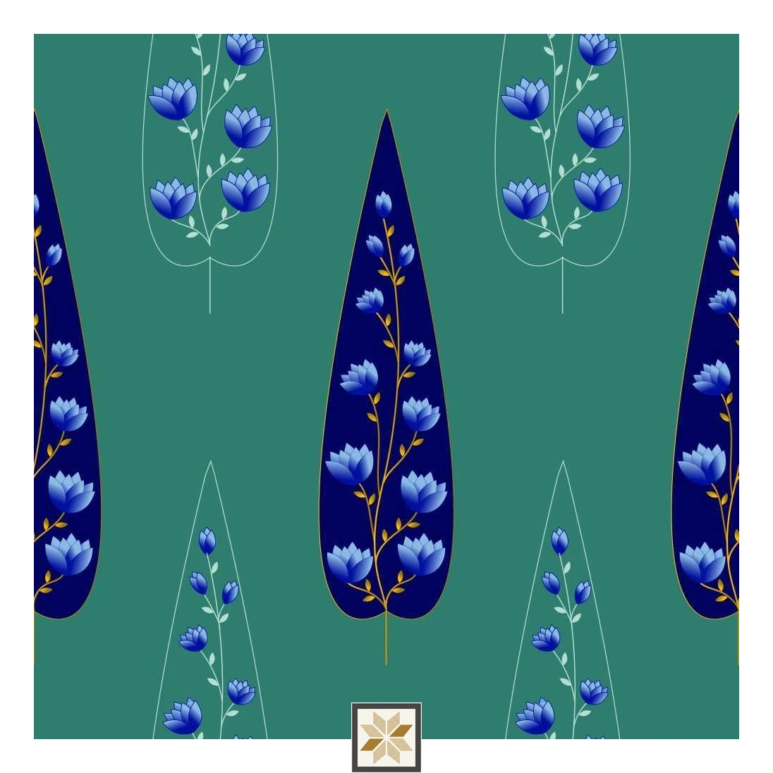 Multi Colour Flower Wallpaper (50 inches width) : WP-32439-D