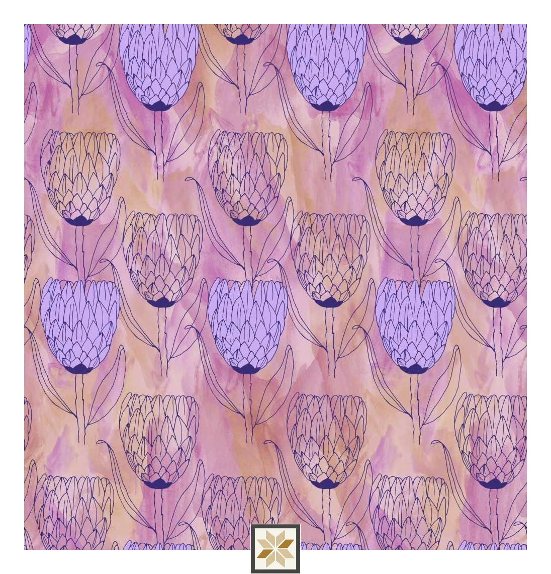 Multi Colour Flower Wallpaper (50 inches width) : WP-33309-D