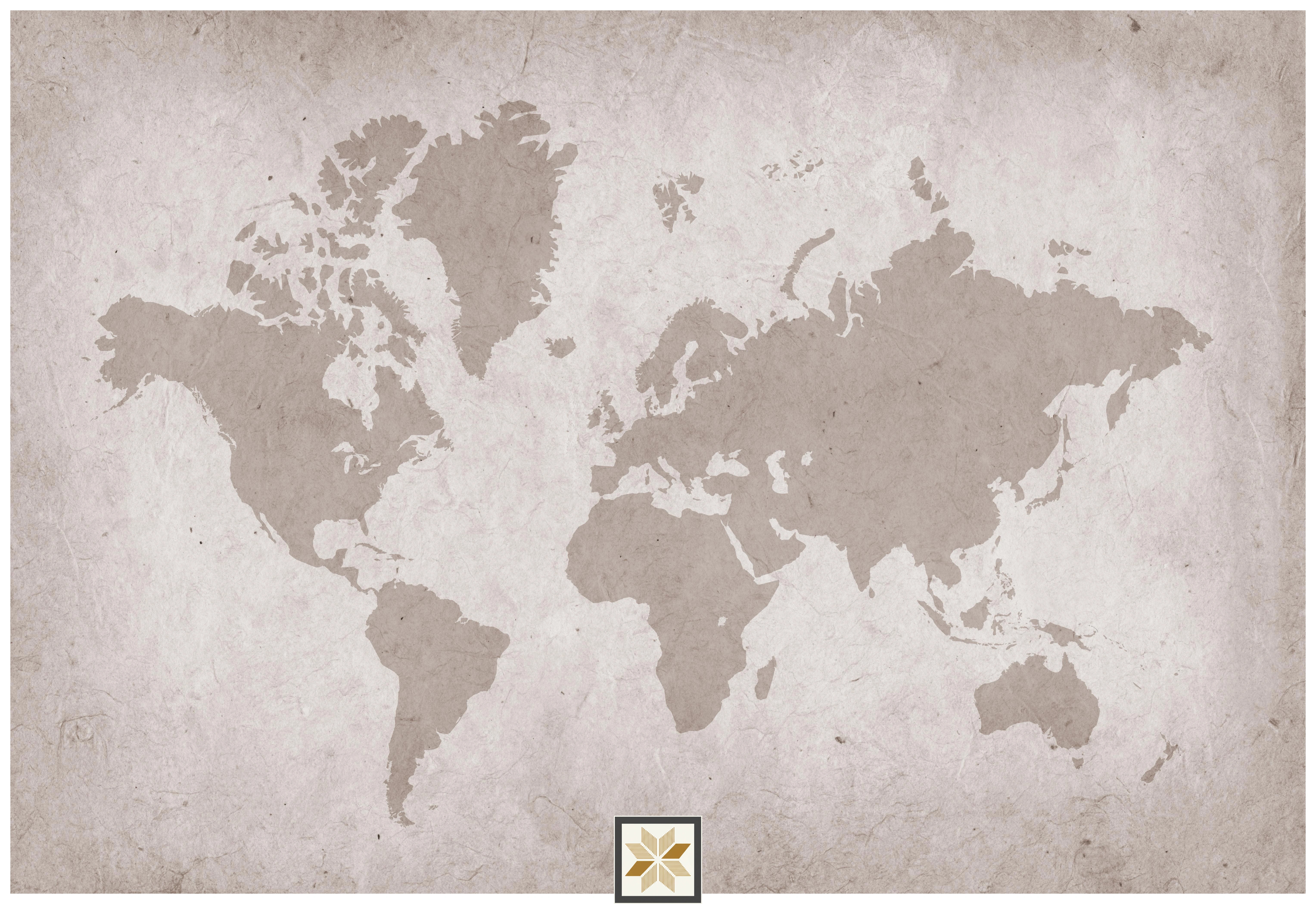 Cream Map Wallpaper (50 inches width) : WP-31122-D