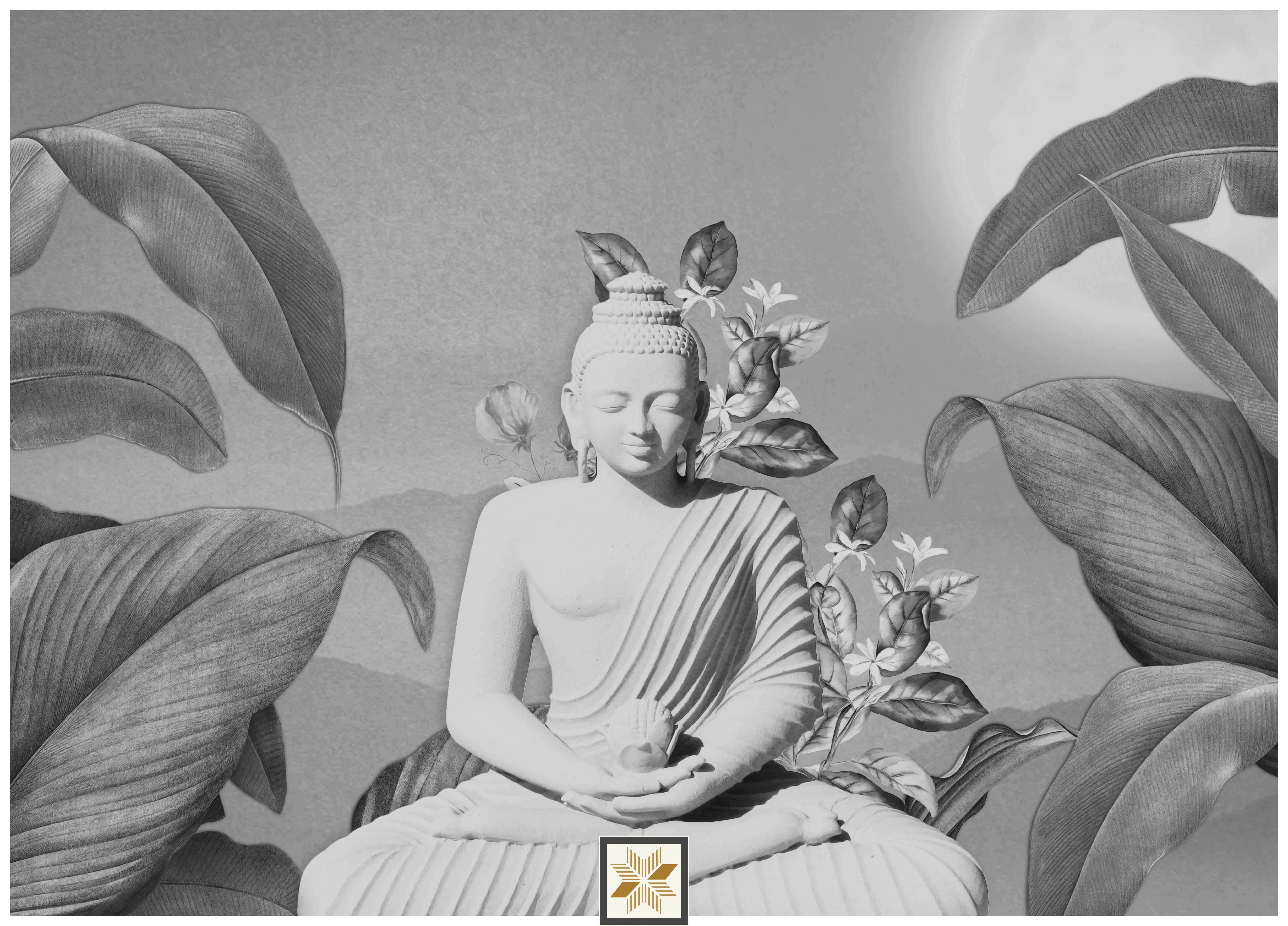 Silver Abstract Wallpaper (40 inches width) : WP-33178-E