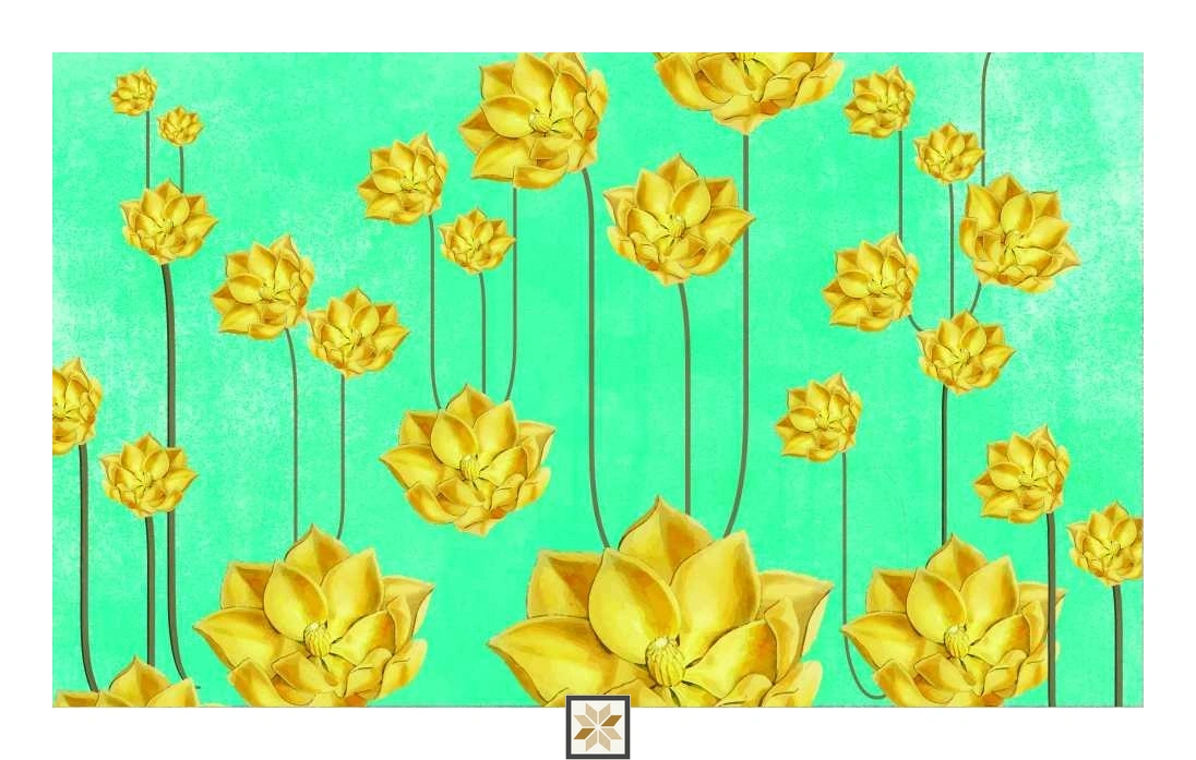 Multi Colour Flower Wallpaper (50 inches width) : WP-32971-D